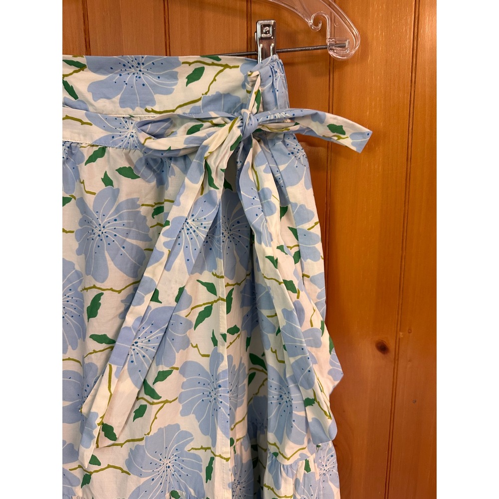 Who What Wear Blue Cottagecore Romantic Floral Tiered Maxi Wrap Skirt M Cotton - Picture 4 of 8